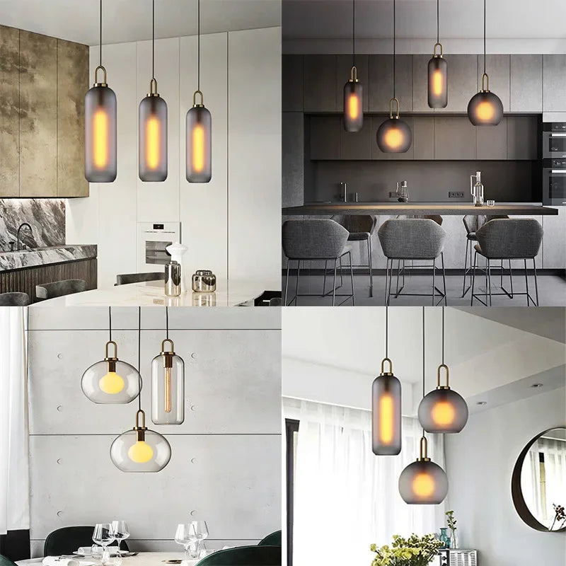 Afralia™ Nordic Glass Ball Pendant Lights for Dining Room & Kitchen Lighting