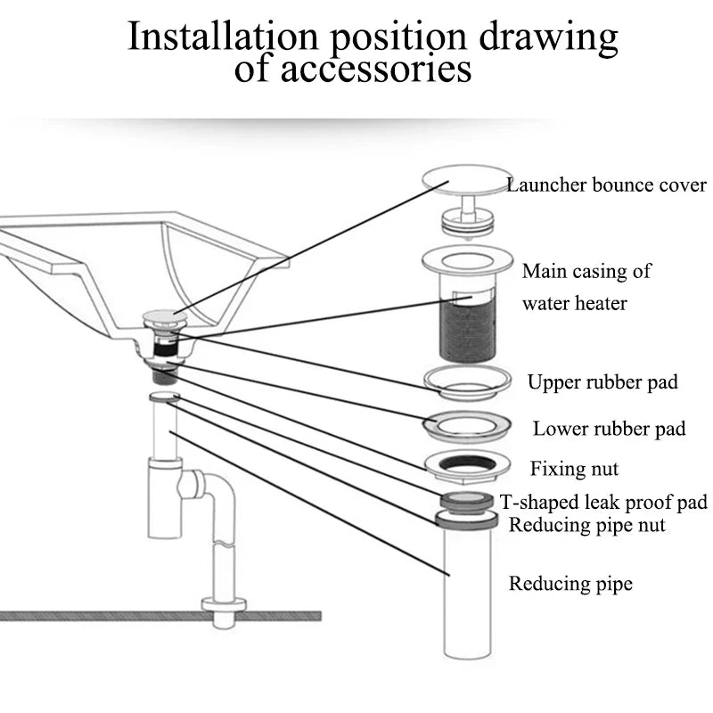 Afralia™ Gold Large Round Bathroom Pop-up Drain for Copper Washbasin Sink