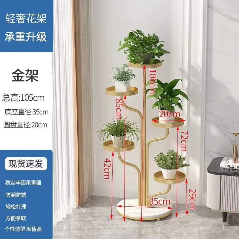 Afralia™ Nordic Flower Stand Indoor Light Luxury Plantenrek Home Furniture