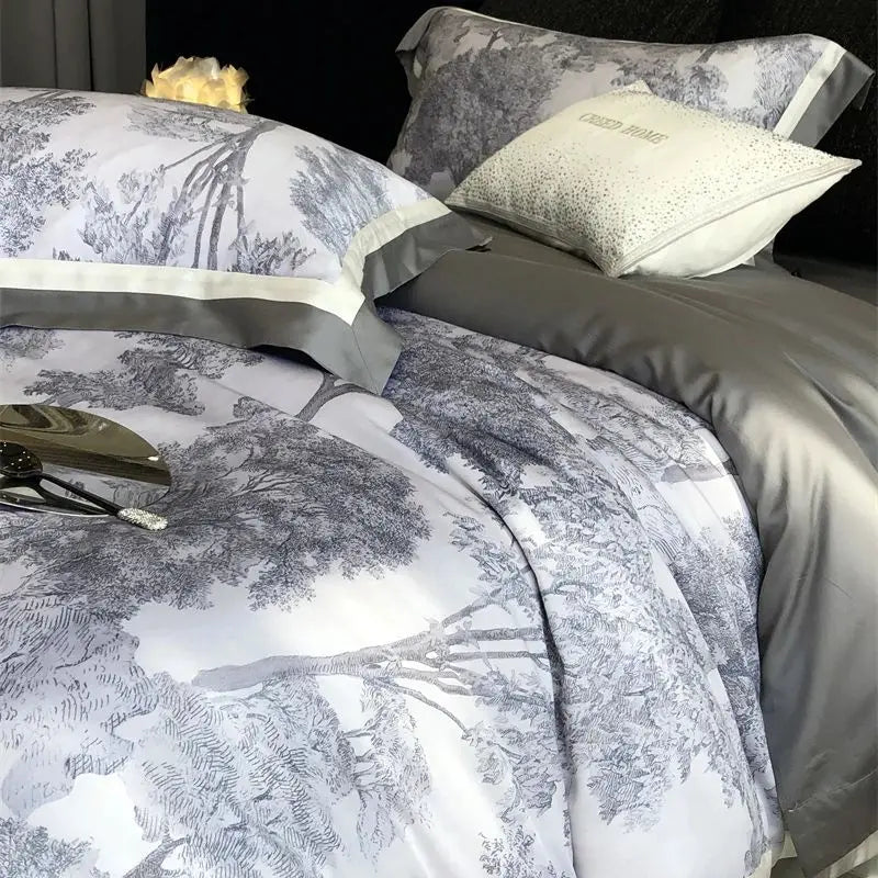 Afralia™ Jungle Print Flowers Bedding Set: Silky Soft Duvet Cover, Sheet Set, Pillowcase