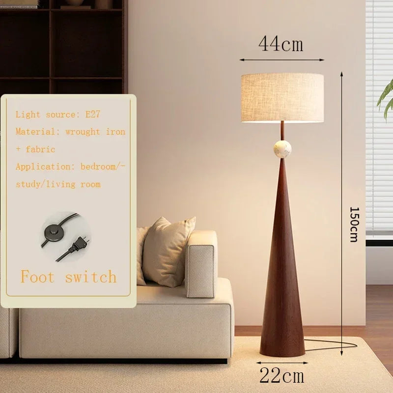 Afralia™ Wabi-sabi Minimalist Floor Lamp Cloth Cover Stand Light