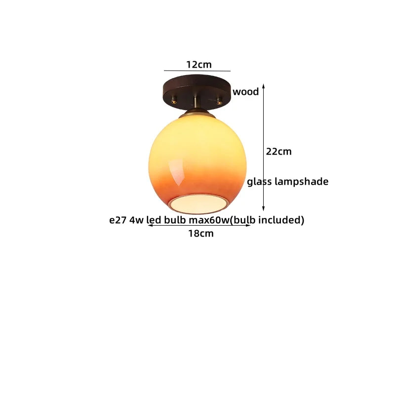 Afralia™ LED Ceiling Lamp Japanese Style Glass Modern Living Room Lighting