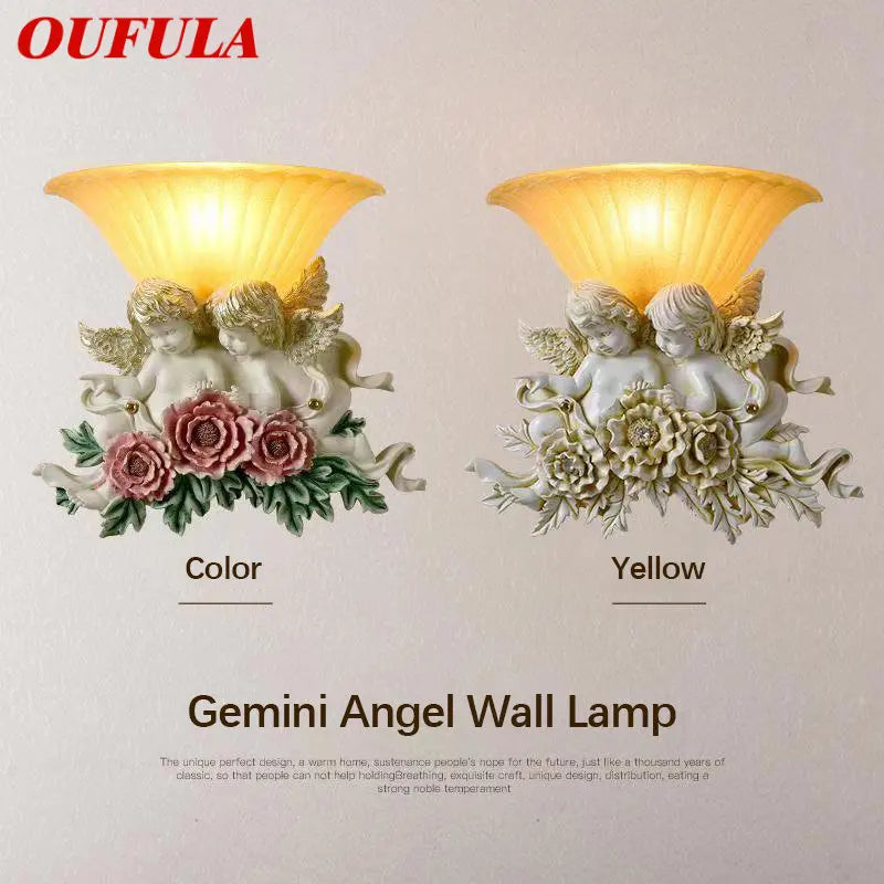 Afralia™ Modern Angel LED Wall Lamps for Home Living Room Decor