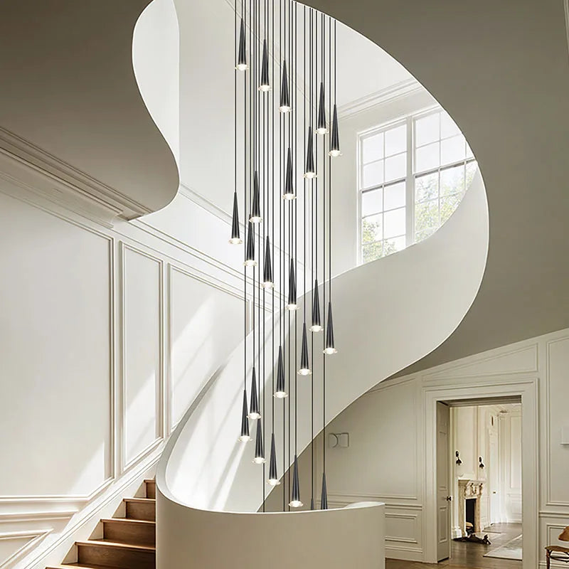 Afralia™ Crystal LED Stair Chandelier: Luxury Long Stair Lighting Fixture with Creative Island Design