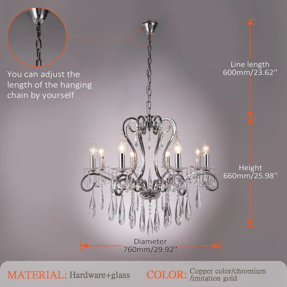 Afralia™ Crystal LED Chandelier for Kitchen Dining Living Bedroom Room