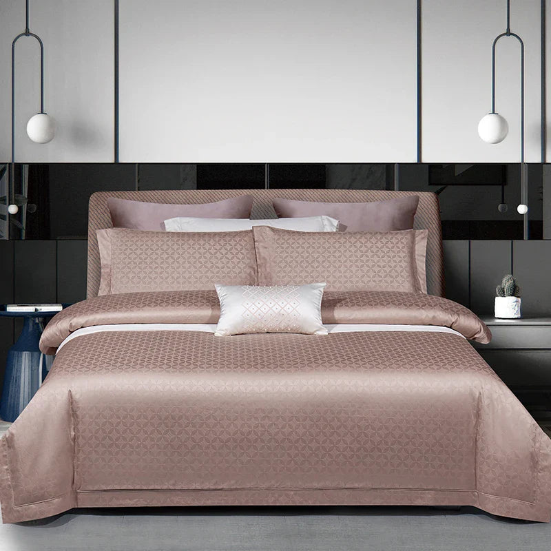 Afralia™ Luxury Egyptian Cotton Jacquard Bedding Set, Silky Soft Queen Size, 1400TC