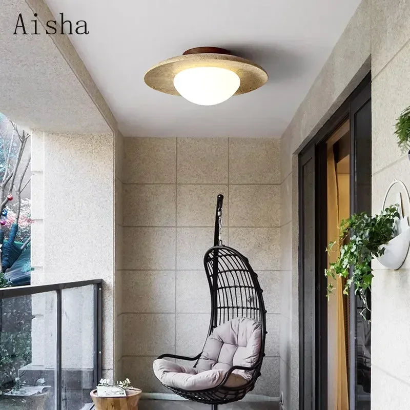 Afralia™ Yellow Cave Stone Ceiling Light for Home Decoration