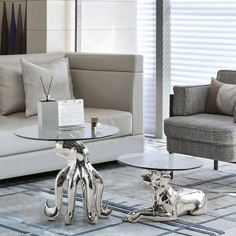 Afralia Octopus Glass Side Table - Nordic Design Creative Living Room Furniture