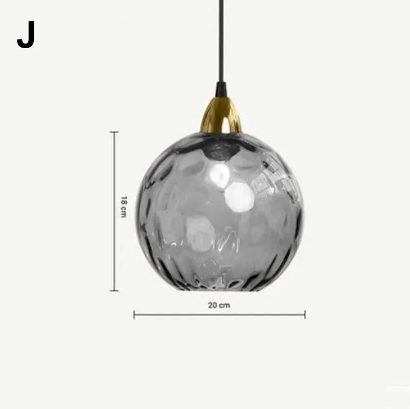 Afralia™ Water Grain Glass Ball Pendant Light: Modern Nordic Fixture for Restaurant, Kitchen, Bedroom