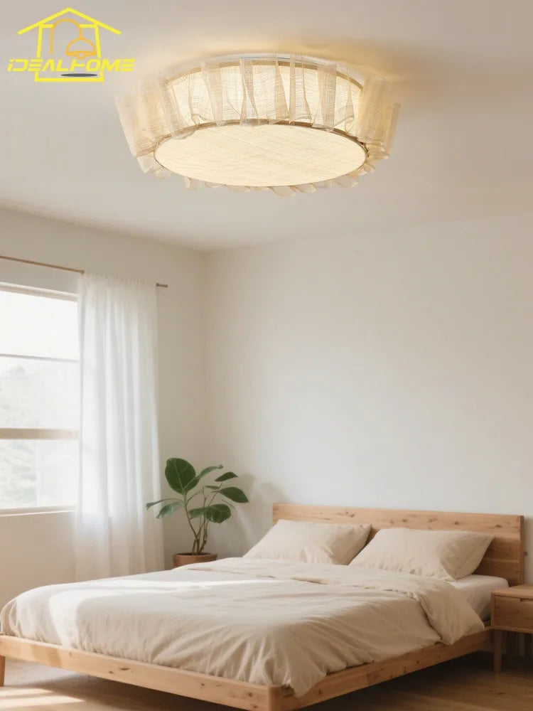 Afralia™ Cream Wind LED Ceiling Light- Modern French Design for Home Decor