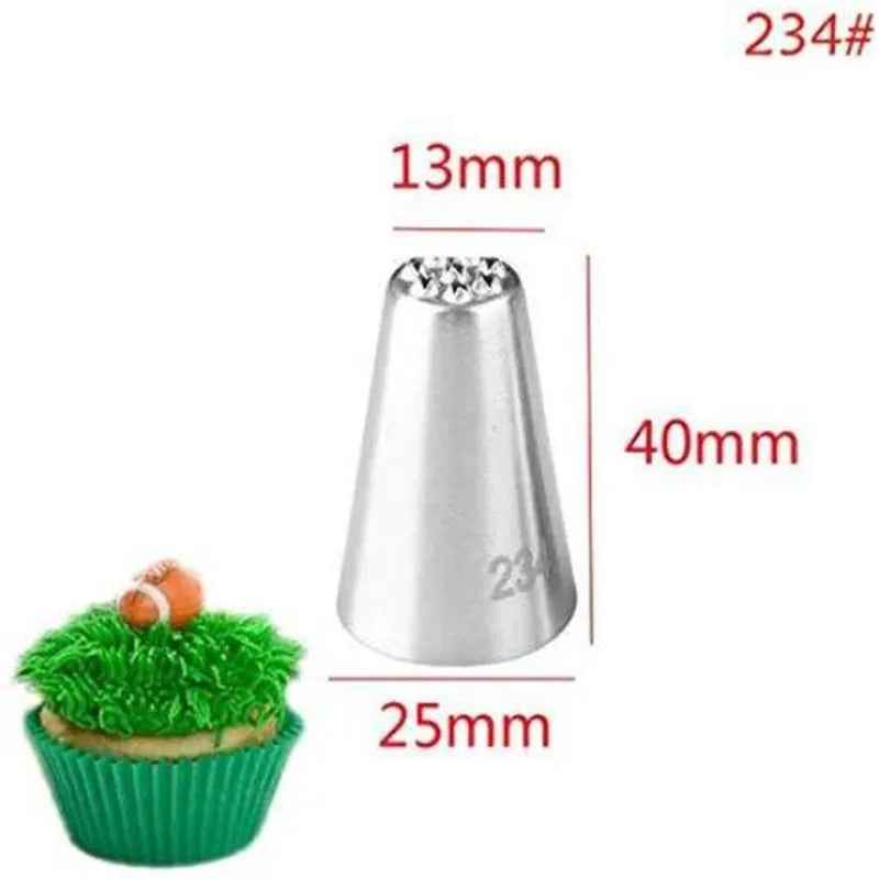 Afralia™ Stainless Steel Grass Cream Nozzle Set for Pastry Decoration