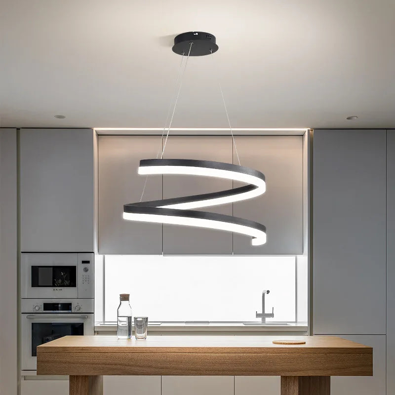 Afralia™ Nordic LED Pendant Lights Dimmable Chandelier Ring Lamp Fixture