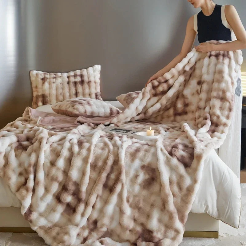 Afralia™ Cozy Fleece Throws - Soft Plaid Blankets for Warmth and Comfort