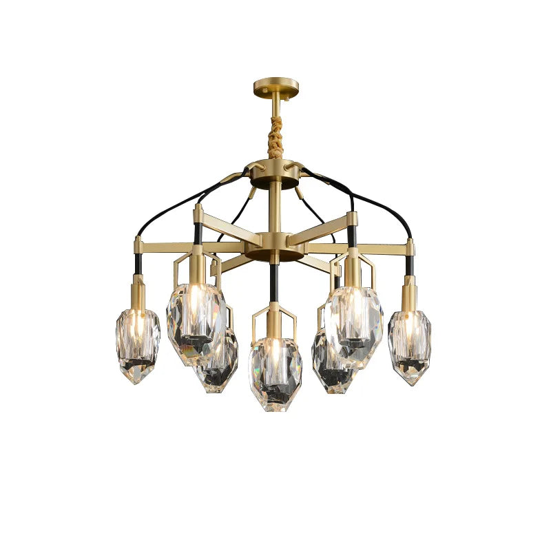 Afralia™ Crystal Chandelier Ceiling Light Modern Design for Living Room Dining Area