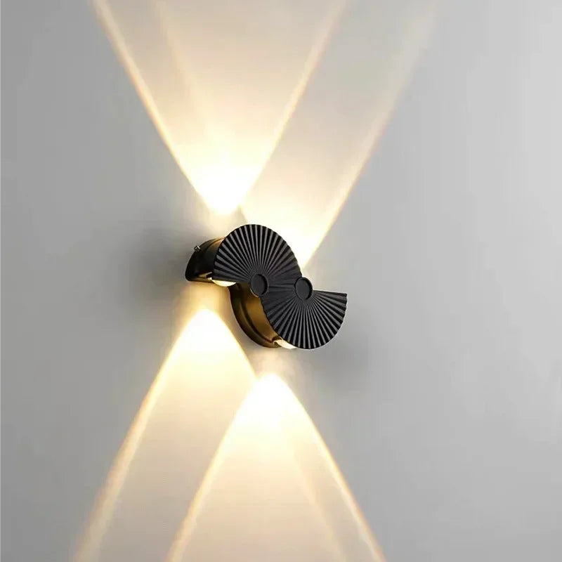 Afralia™ Fan Shape Aluminum Porch Light: Ultra-bright Outdoor Wall Lamp