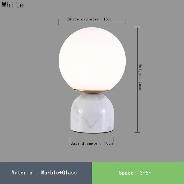 Nordic Marble Glass Table Lamp: Luxury Afralia™ Bedroom Furniture