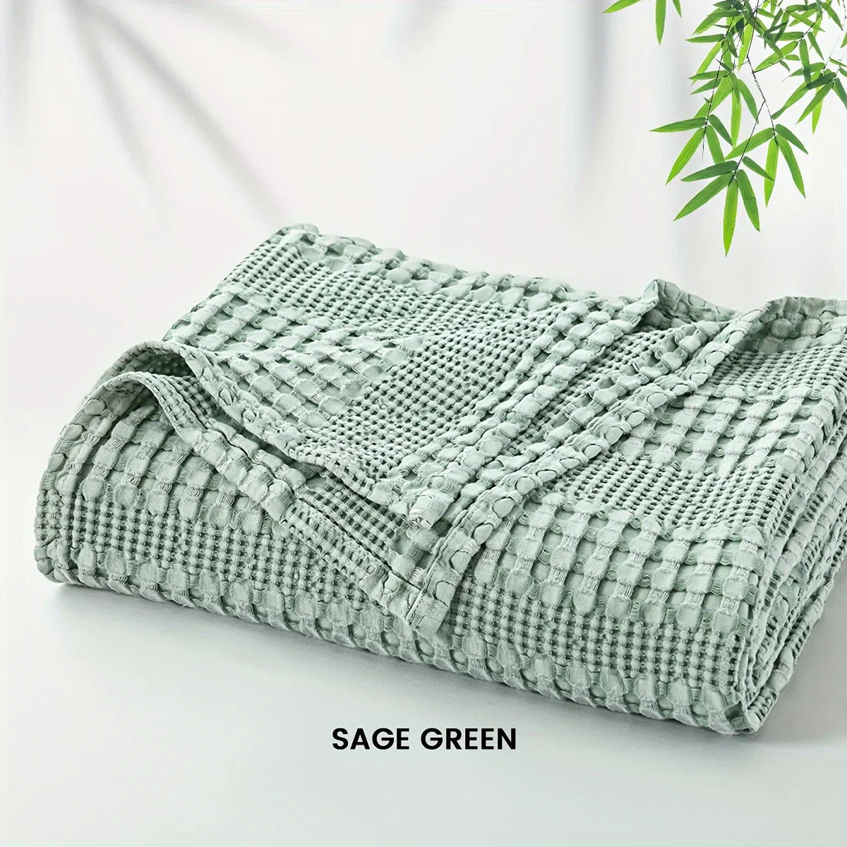 Afralia™ Bamboo Cotton Waffle Blanket - Lightweight Breathable Blanket