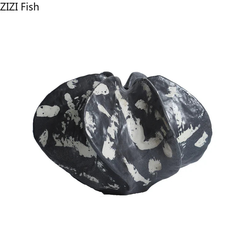 Afralia™ Black Starfruit Coral Vase Resin Desk Decor Modern Floral Room Aesthetic