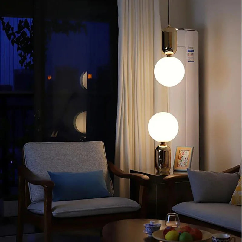 Nordic Glass LED Table Lamp by Afralia™ - Modern Living Room Decor and Study Lighting