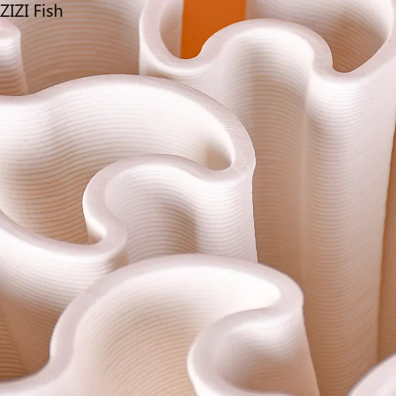 Afralia™ Ceramic Vase Plant Pots White Porcelain Floral Desk Decor Crafts Flower Pots