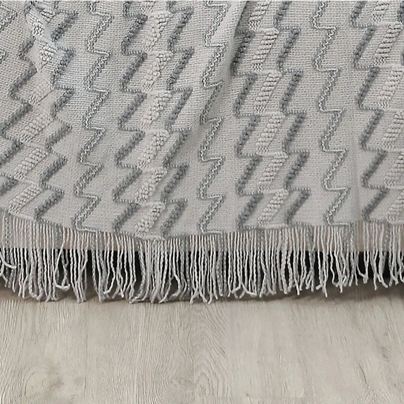 Afralia™ European Striped Knitted Tassel Blanket for Beds - Cozy Travel and Home Decor Blanket