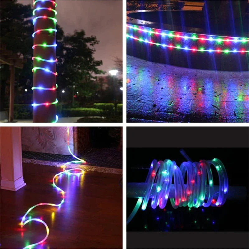 Afralia™ Solar LED Rope String Light: Waterproof Copper Wire Fairy Lamp for Garden, Christmas, Party