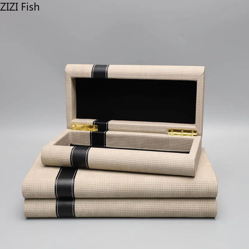 Afralia™ Leather Jewelry Box: Minimalist Decorative Storage for Dresser and Table
