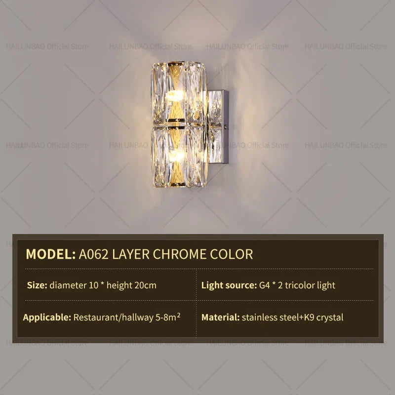 Afralia™ Crystal Wall Lamp: Elegant Living Room TV Background Bedroom Bedside Light