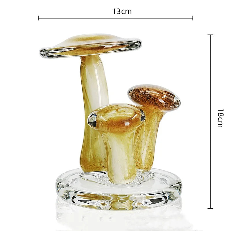 Afralia™ Mushroom Glass Ornaments | Handcrafted Decor Figurines | Home Decoration Accessories