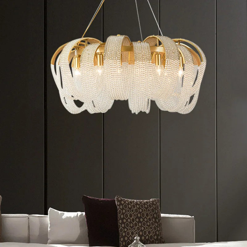 Afralia™ Tassel Crystal Chandelier: High-end LED Lighting for Dining Room & Bedroom
