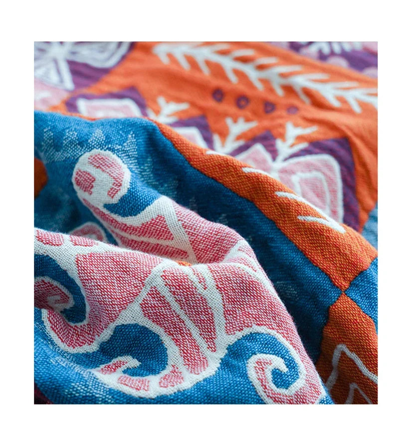 Afralia™ Boho Cotton Blanket and Throw - Soft, Durable, and Stylish for Bed, Sofa, or Travel