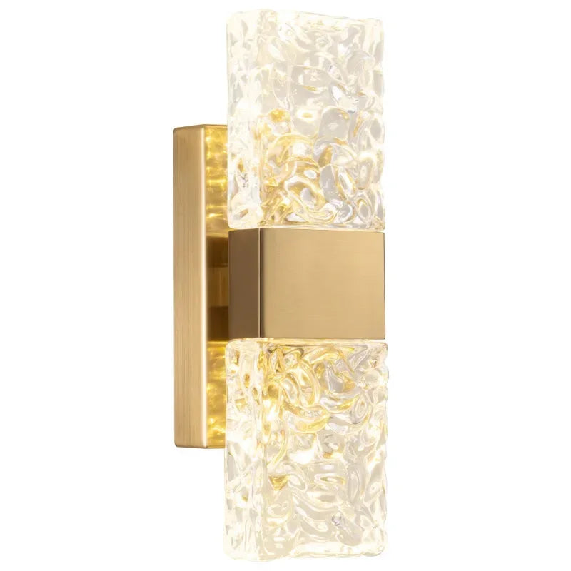 Afralia™ Modern Crystal Rectangle Wall Lamp for Home Living Room Decor