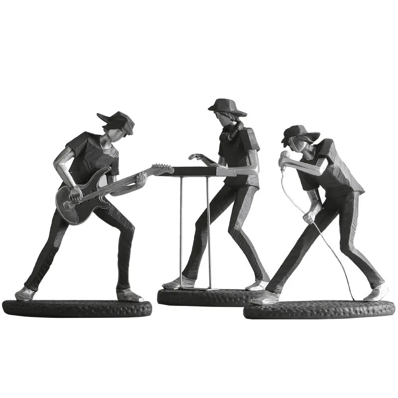 Afralia™ Rock Band Resin Ornament, Music Decor, Office Statue, Bookcase Sculpture