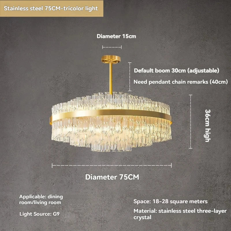 Luxury Crystal Chandelier - Afralia™ LED Lighting for Home Decor, Living Room, Bedroom & Dining Area