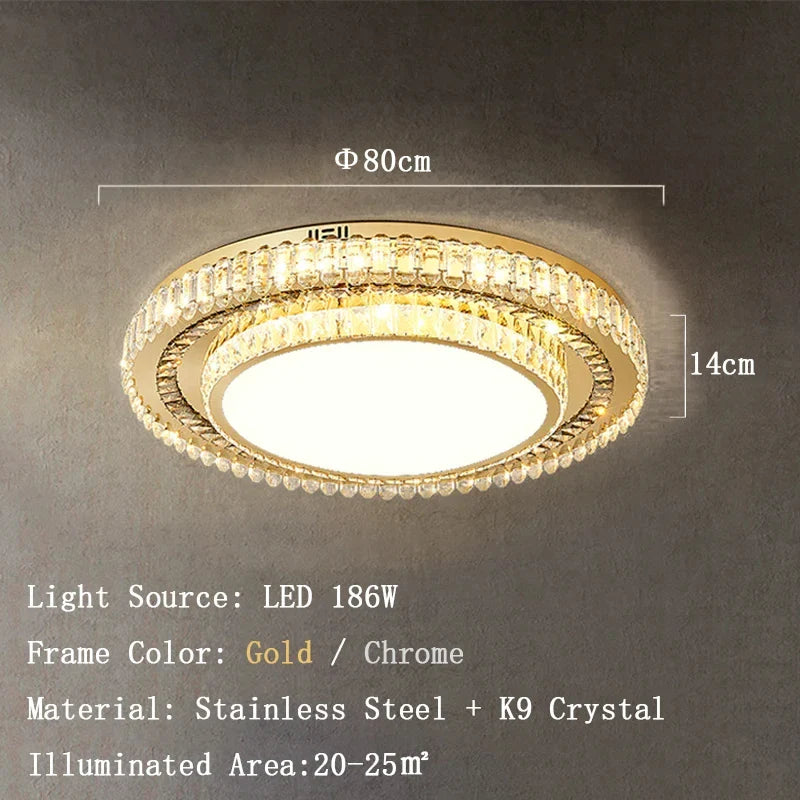 Afralia™ Crystal LED Ceiling Light: Modern European Design for Bedroom and Living Room Decor
