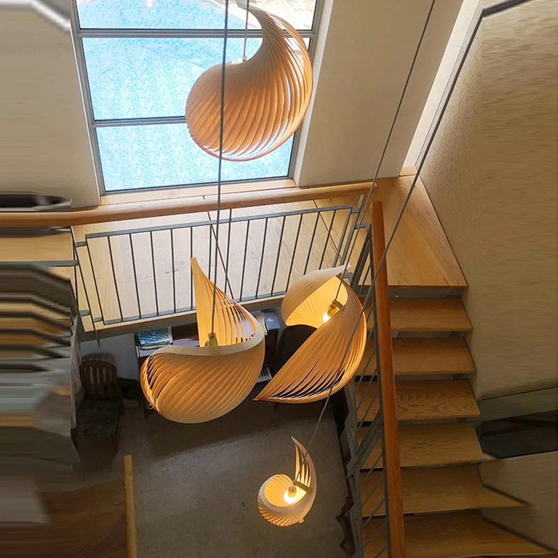 Afralia™ Conch Shell Chandelier LED Pendant Lamp for Dining Room Bar Island