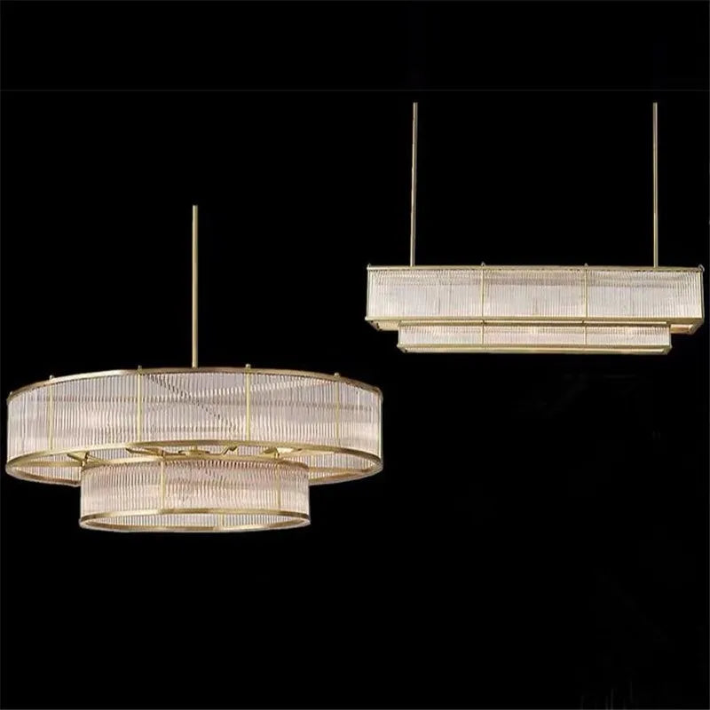 Afralia™ Metal Body Round LED Pendant Light with Glass Tubes for Living/Dining Room