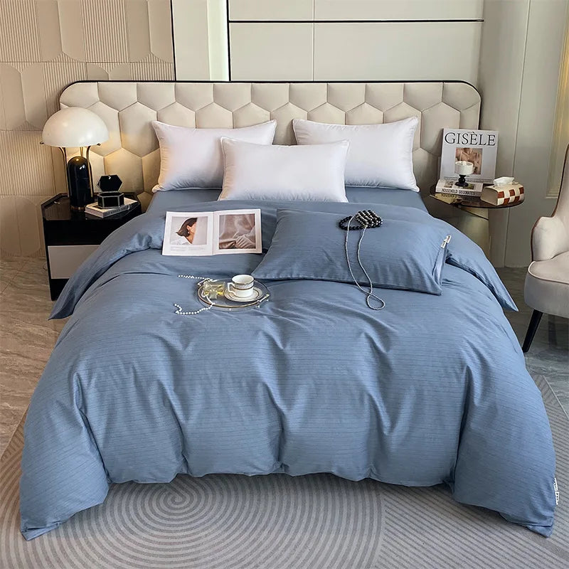 Afralia™ Striped Plaid Single Duvet Cover: Soft 100% Cotton Brushed Bedding for All Seasons