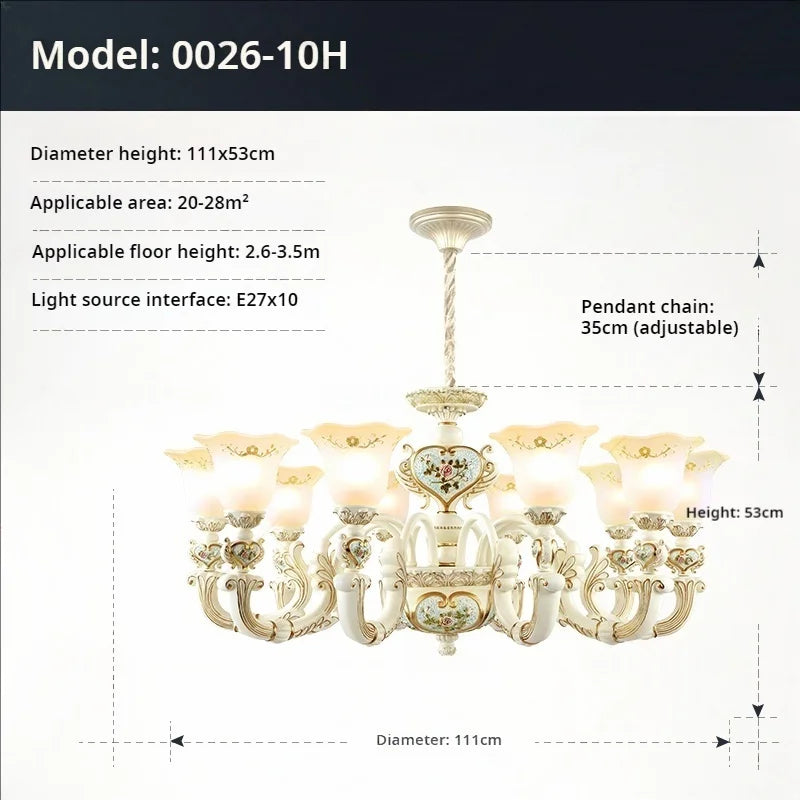 Afralia™ Luxury Resin Chandelier for Elegant Living Room, Dining Room, and Bedroom
