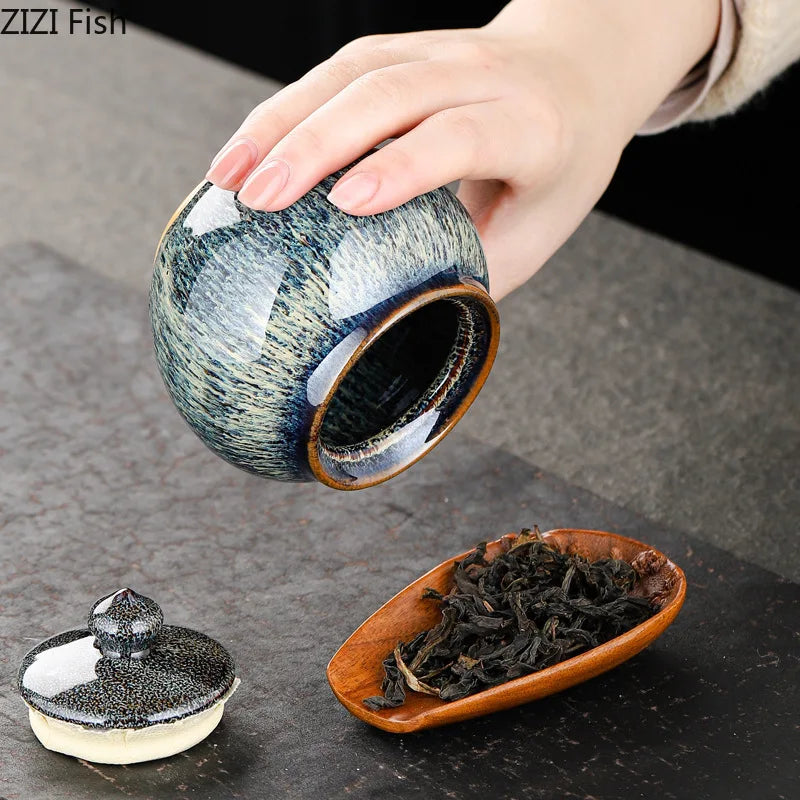 Afralia™ Ceramic Tea Canister Sealed Caddy: Decorative Jar for Tea, Coffee, Candy