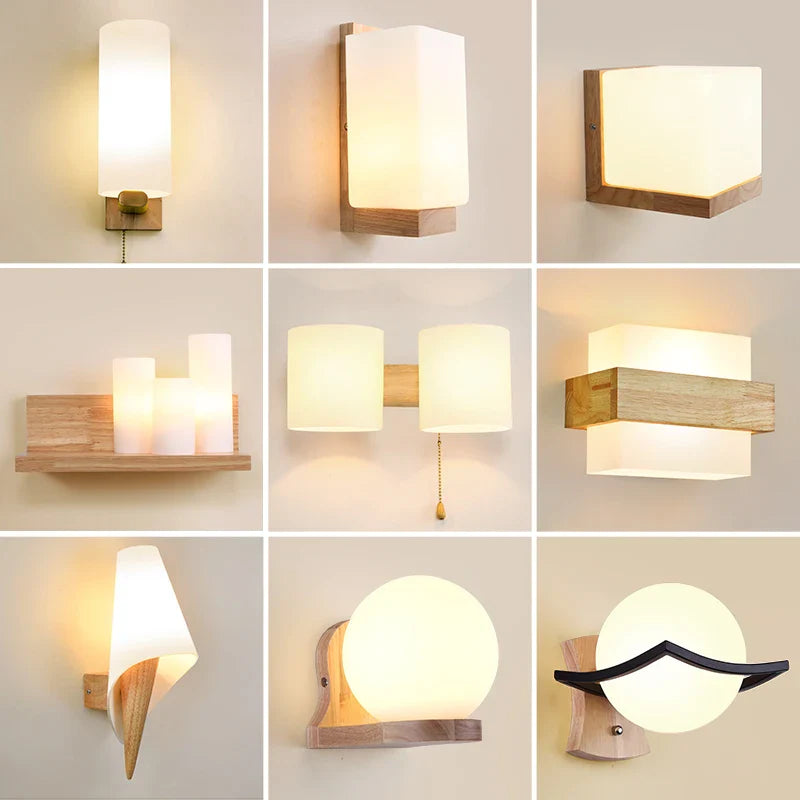 Afralia™ LED Wooden Wall Lamp for Modern Bedroom Decor