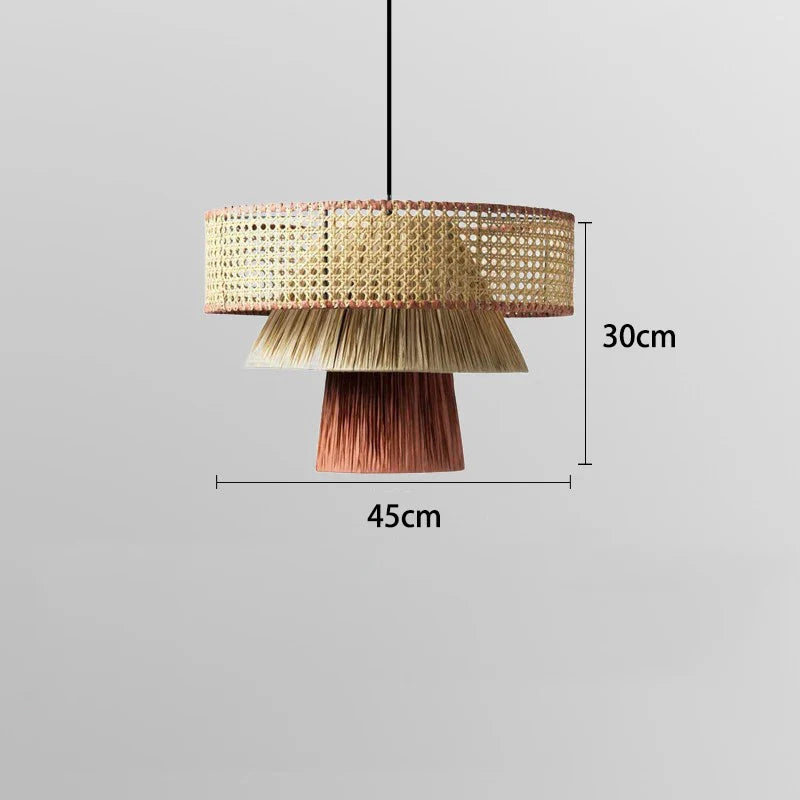 Afralia™ Nordic Rattan Pendant Lights: Retro Woven Chandeliers for Living Room & Restaurant