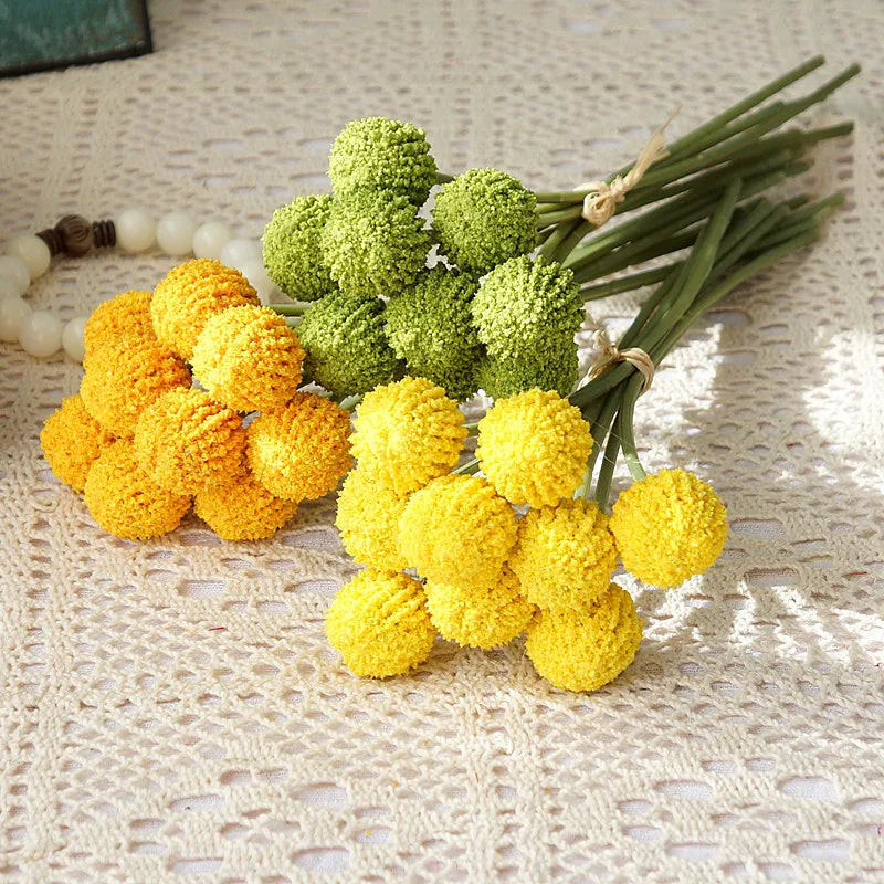 Afralia™ Handmade Artificial Flowers Home Wedding Decor Golden Ball Crafts