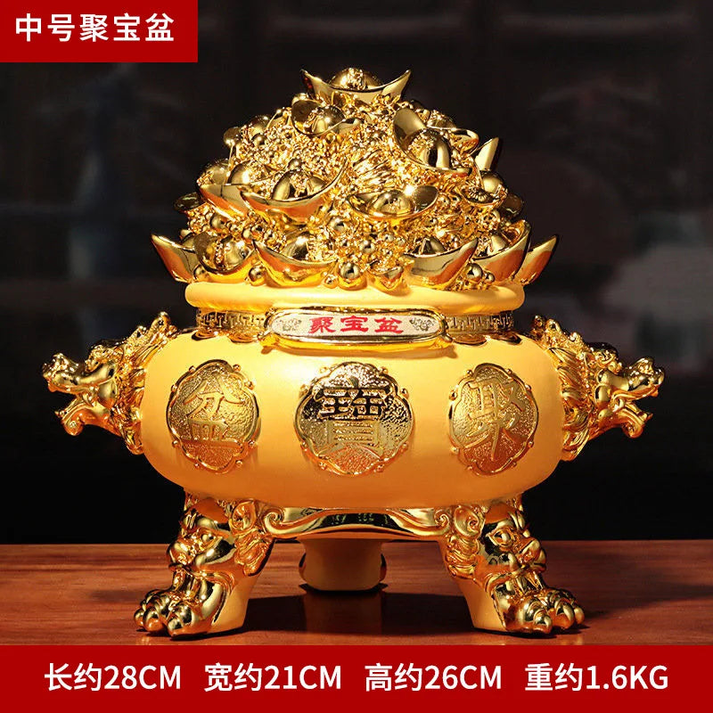 Afralia™ Sand Gold Cornucopia Resin Wealth Attractor Decor for Home and Office