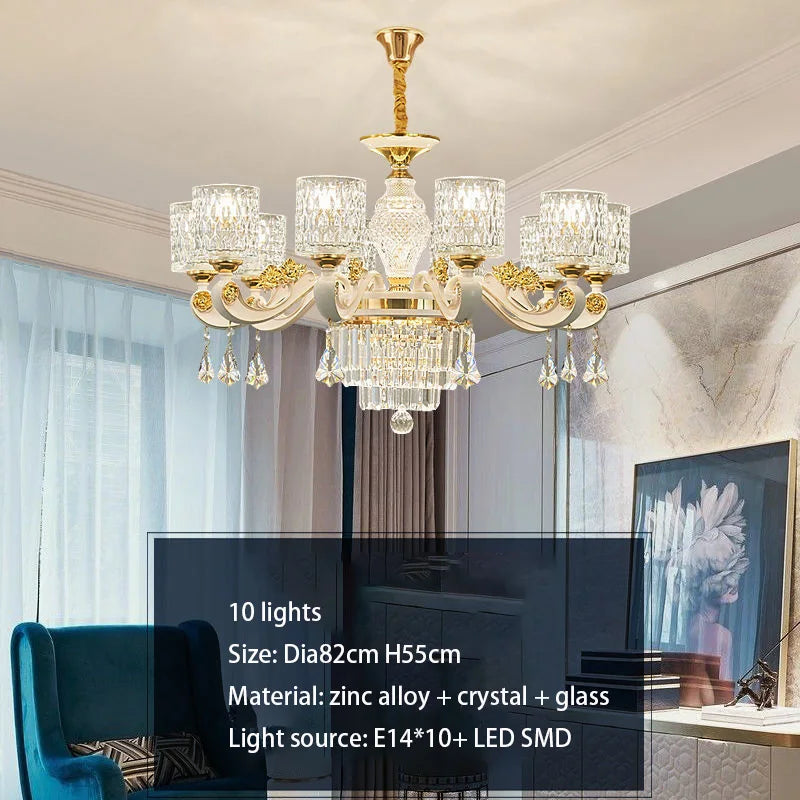 Afralia™ Elegant Crystal Chandeliers: LED Lights for Luxury Home Decor in Hotel Villa Lobby