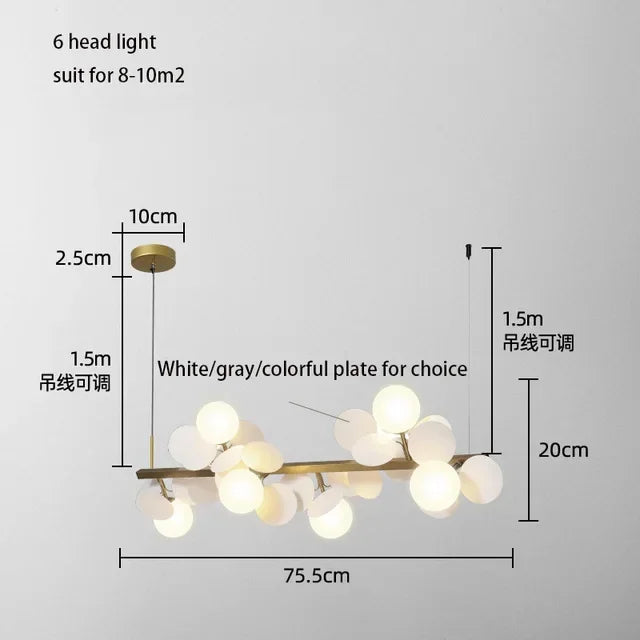 Afralia™ Nordic Glass Ball LED Chandelier - Elegant Lighting Fixture for Home Decor