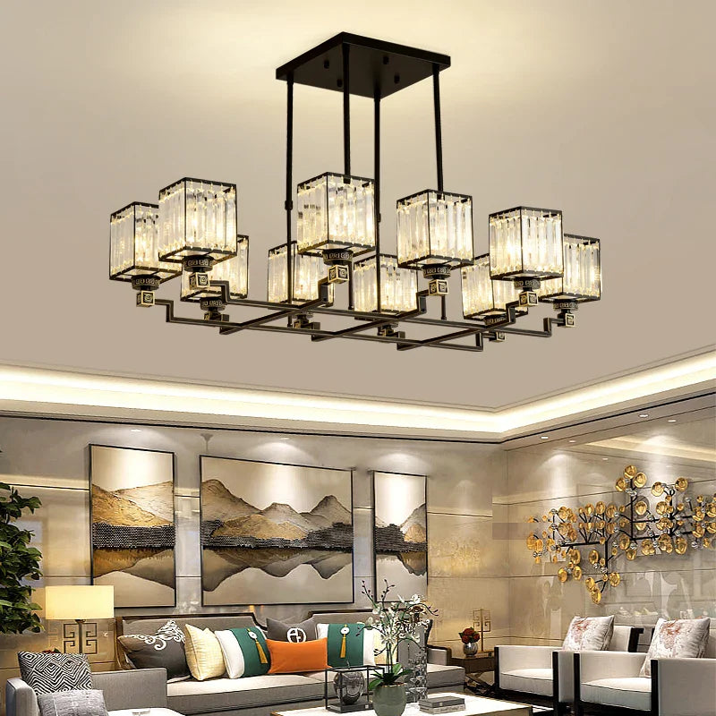 Afralia™ Crystal Chandelier: Modern Light Luxury for Living Room, Bedroom, Restaurant, Villa, Hotel