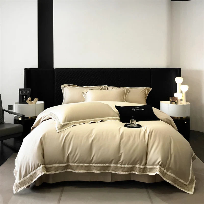 Afralia™ 1000TC Luxury Embroidery Bedding Set - Full/Queen/King 4Pcs