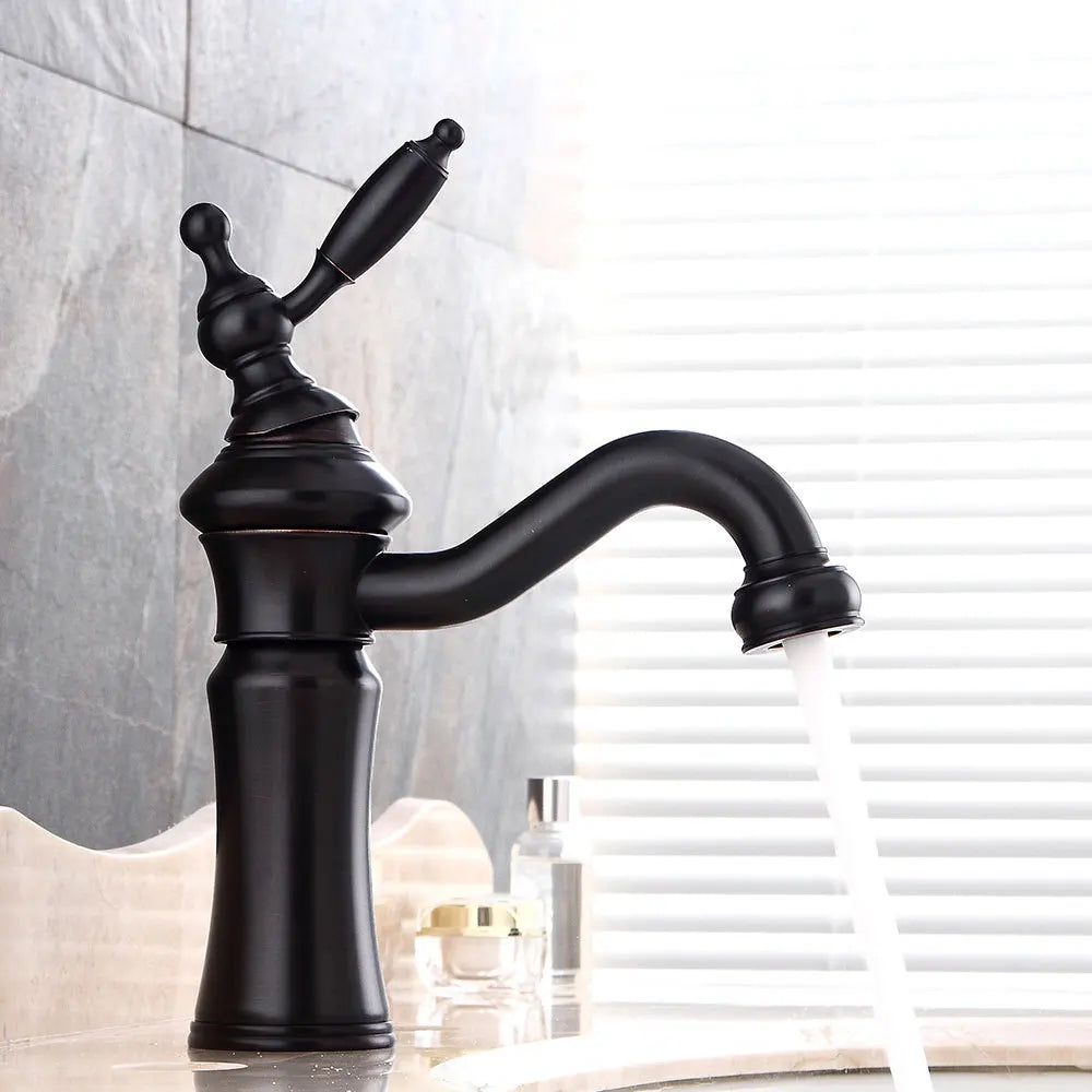 Afralia™ Brushed Nickel Brass Basin Faucet Swivel Spout Single Handle Hot Cold Mixer