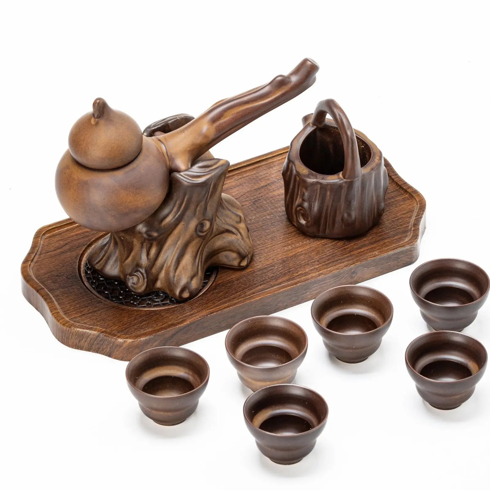 Afralia™ Ceramic Kung Fu Tea Set: High-End, Retro, Anti-Scalding, Easy Home Brewing